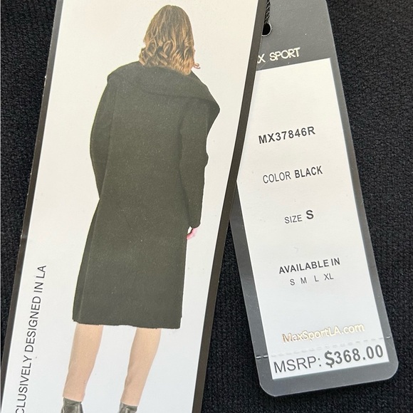 Max Sport/ NWT/ Black Open Front Cardigan/STUNNING / Small - Picture 7 of 8